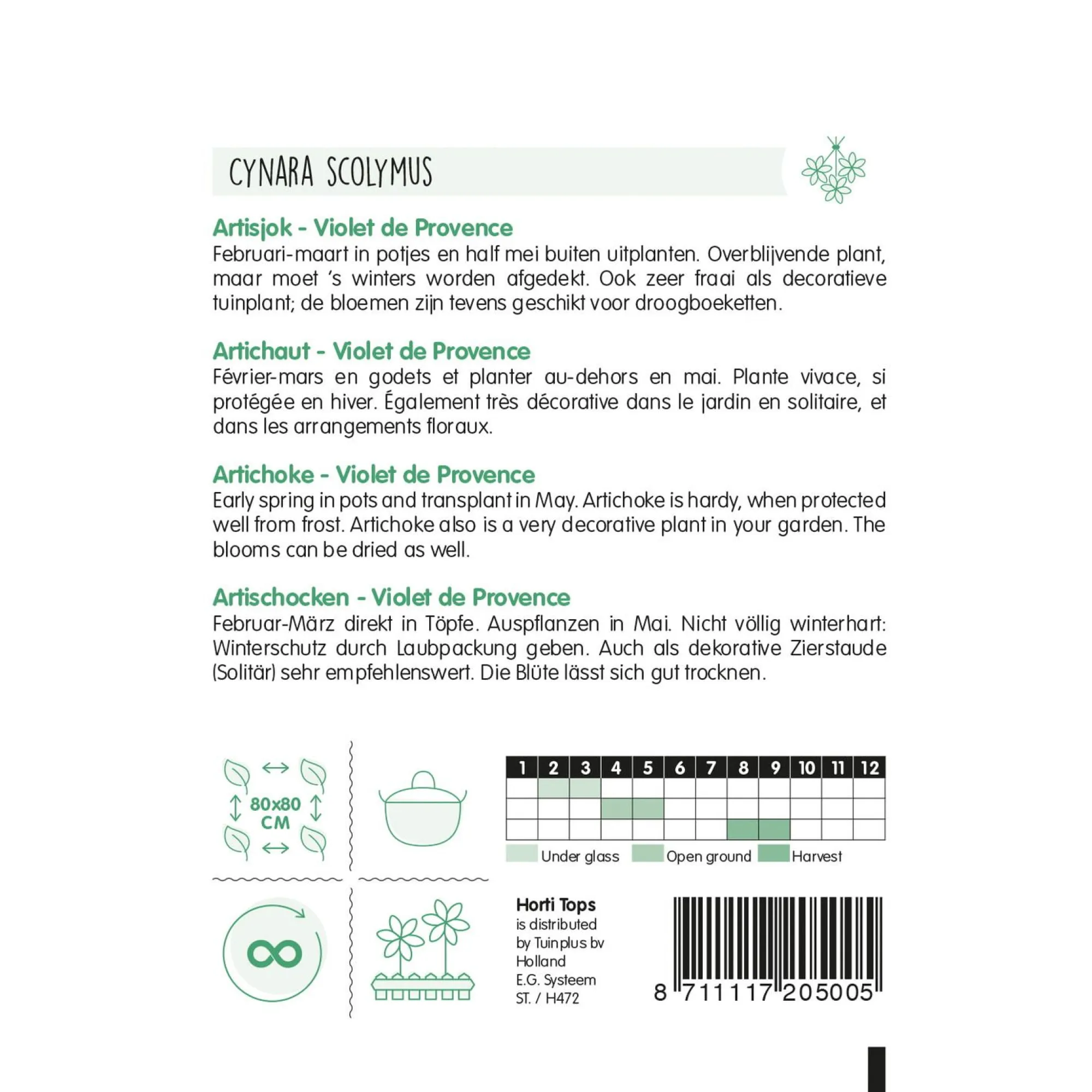 Horti Tops Moestuin>Artisjok Violet De Provence