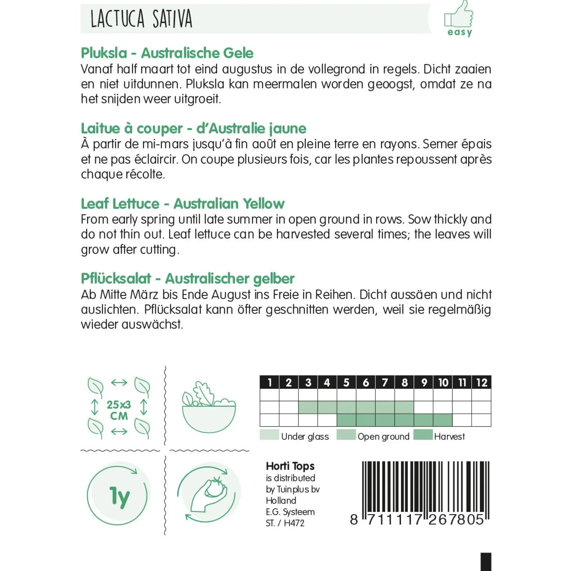 Horti Tops Moestuin>Australische gele pluksla