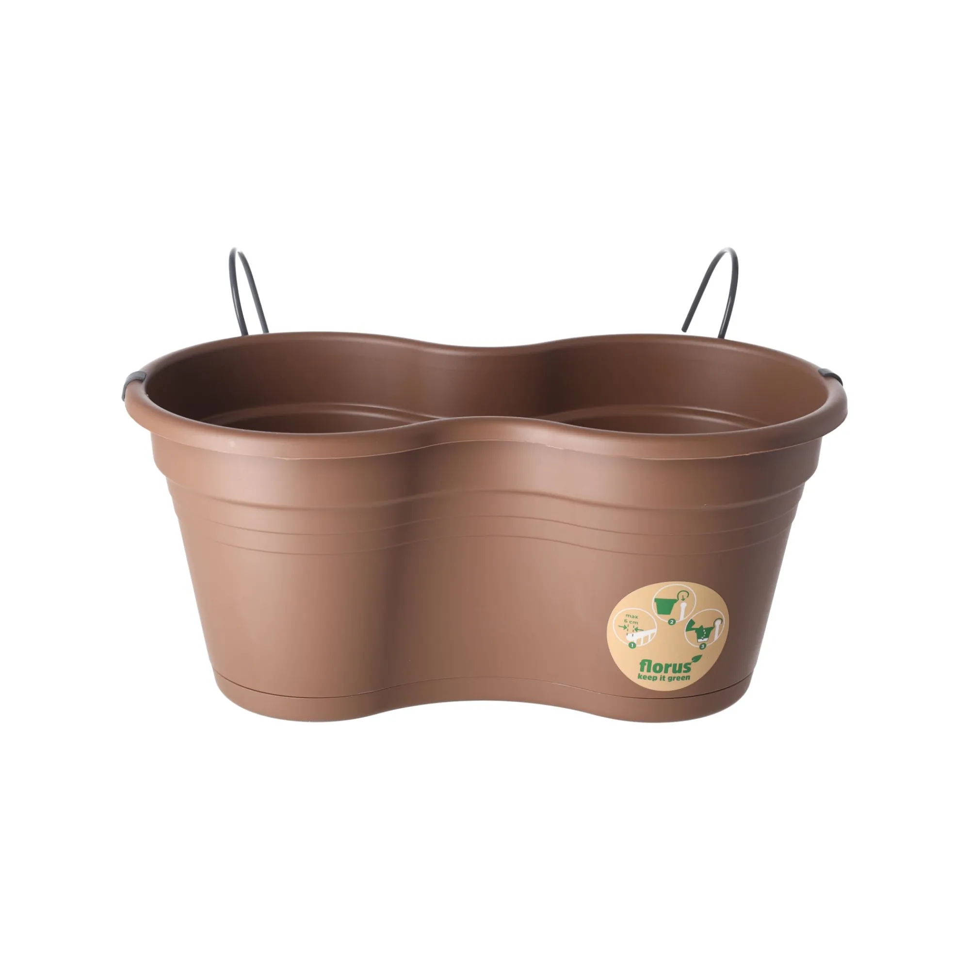 Florus Tuindecoratie>Balkonpot set 37 cm taupe