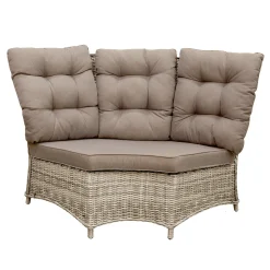 Bois le Duc Loungesets>Bank hoek rond Aprano white orchid met kussens