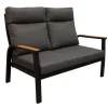 Bois le Duc Loungesets>Bank 2-zit Harston zwart met kussens