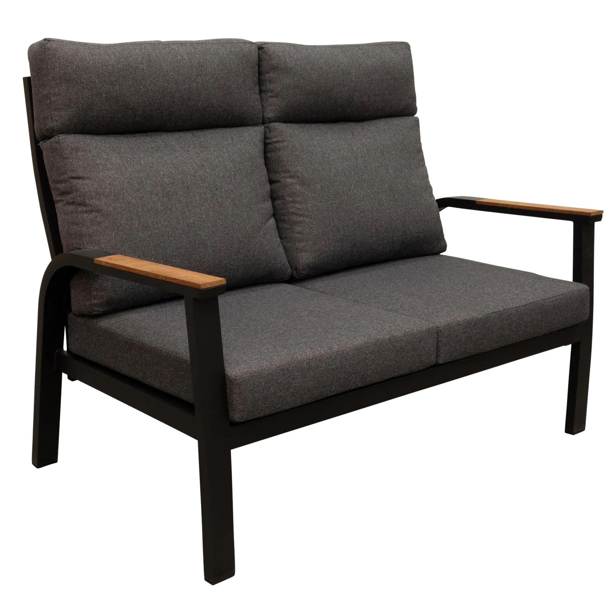 Bois le Duc Loungesets>Bank 2-zit Harston zwart met kussens