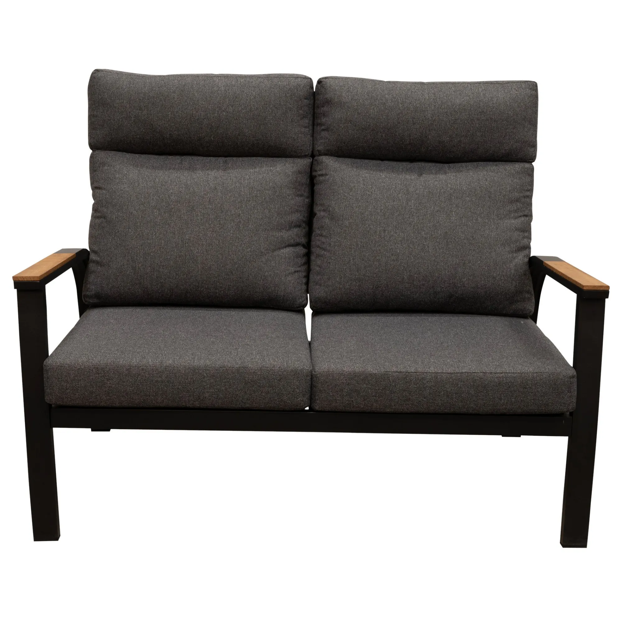 Bois le Duc Loungesets>Bank 2-zit Harston zwart met kussens