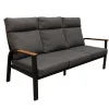 Bois le Duc Loungesets>Bank 3-zit Harston zwart met kussens