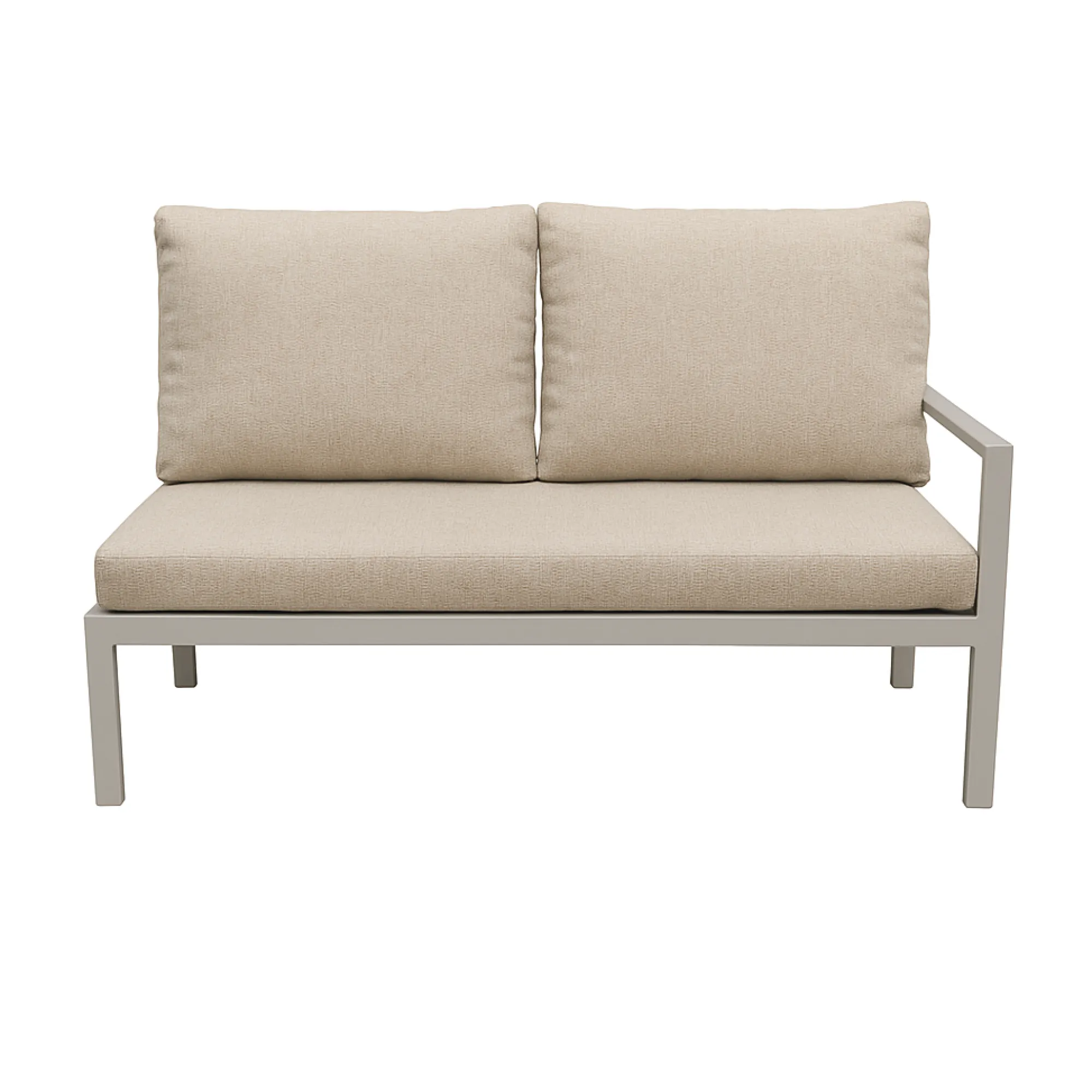 Bois le Duc Loungesets>Bank 2-zit links Brozzi milky grey met kussens