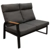 Bois le Duc Loungesets>Bank 2-zit links Harston zwart met kussens