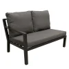 Bois le Duc Loungesets>Bank 2-zit rechts Brozzi zwart met kussens