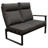 Bois le Duc Loungesets>Bank 2-zit rechts Harston zwart met kussens