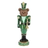 Kerstdecoratie>Beeld beer trompet groen 33 cm