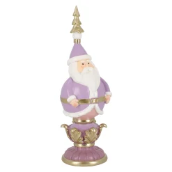 Kerstdecoratie>Beeld kerstman paars 34 cm