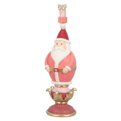 Kerstdecoratie>Beeld kerstman roze 40cm