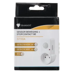 Diamant Schakelmateriaal>Bewegingssensor met stopcontact BE