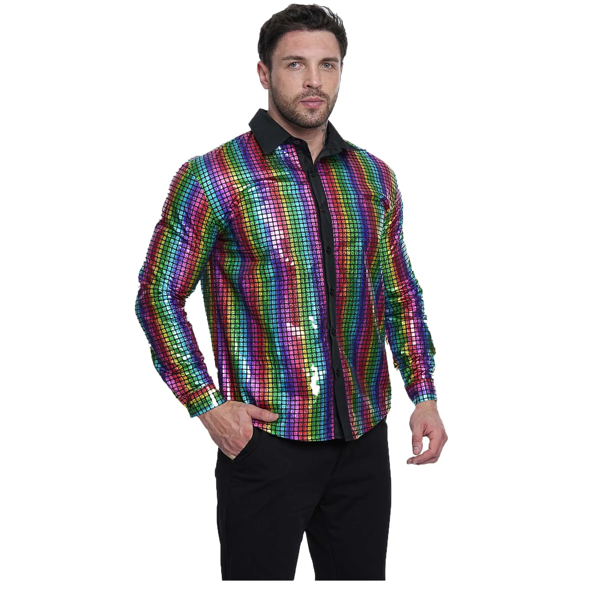 Van Cranenbroek Herenkostuums>Blouse Carnaval regenboog S