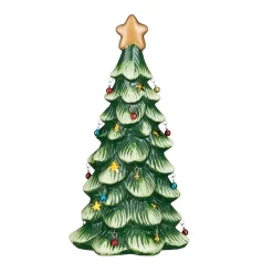 Mica Decorations Kerstdecoratie>Boom deco groen LED 28 cm