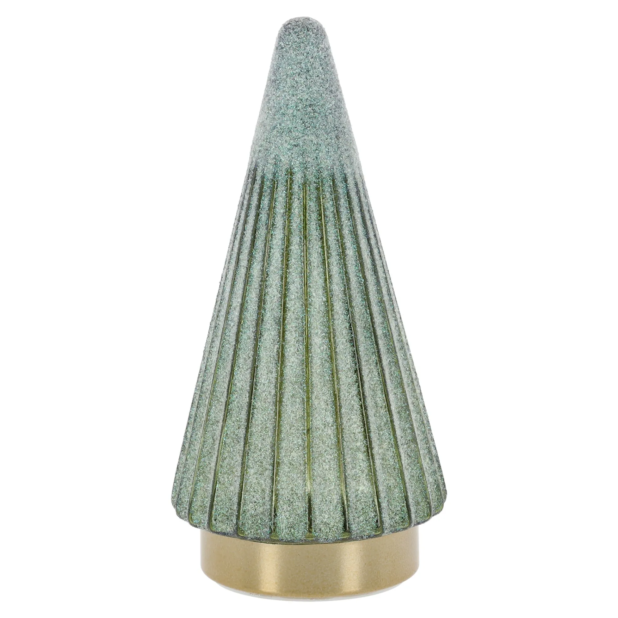 Kerstdecoratie>Boom glas groen LED 20cm