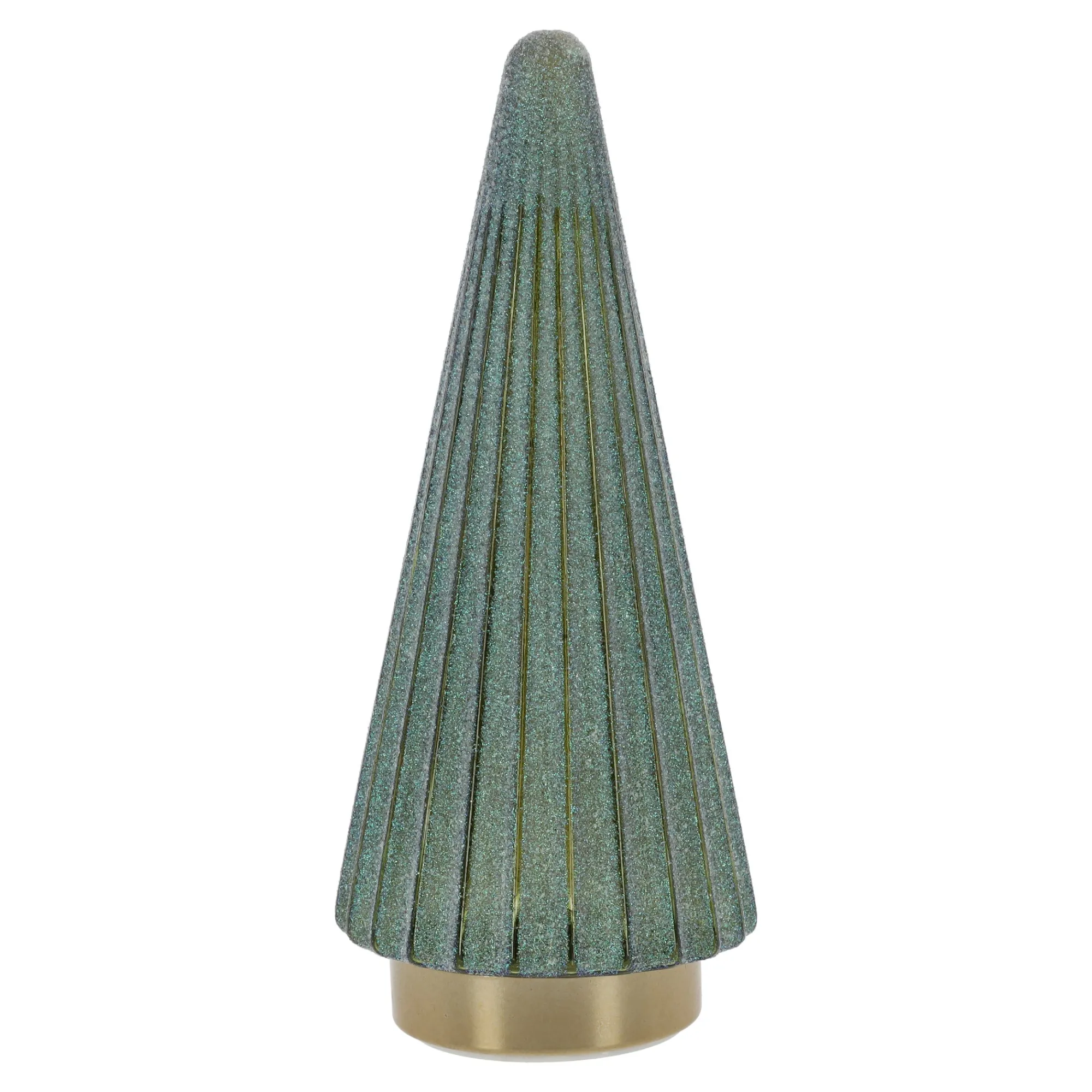 Kerstdecoratie>Boom glas groen LED 25cm