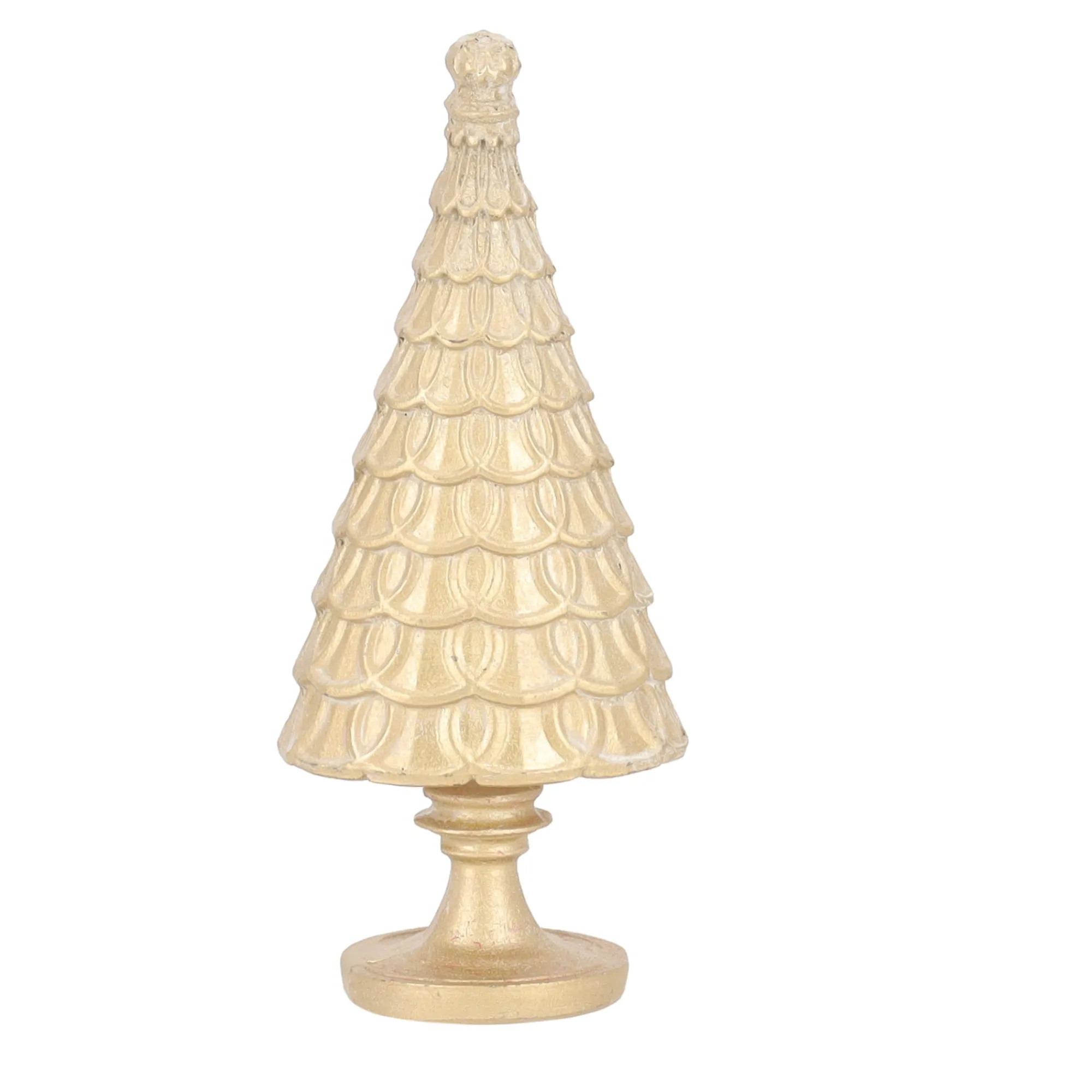 O'malley Kerstdecoratie>Boom goud ribbel 12 cm