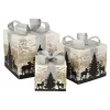 Kerstdecoratie|Kerstverlichting>Cadeauset LED bomen rose zilver 3-delig