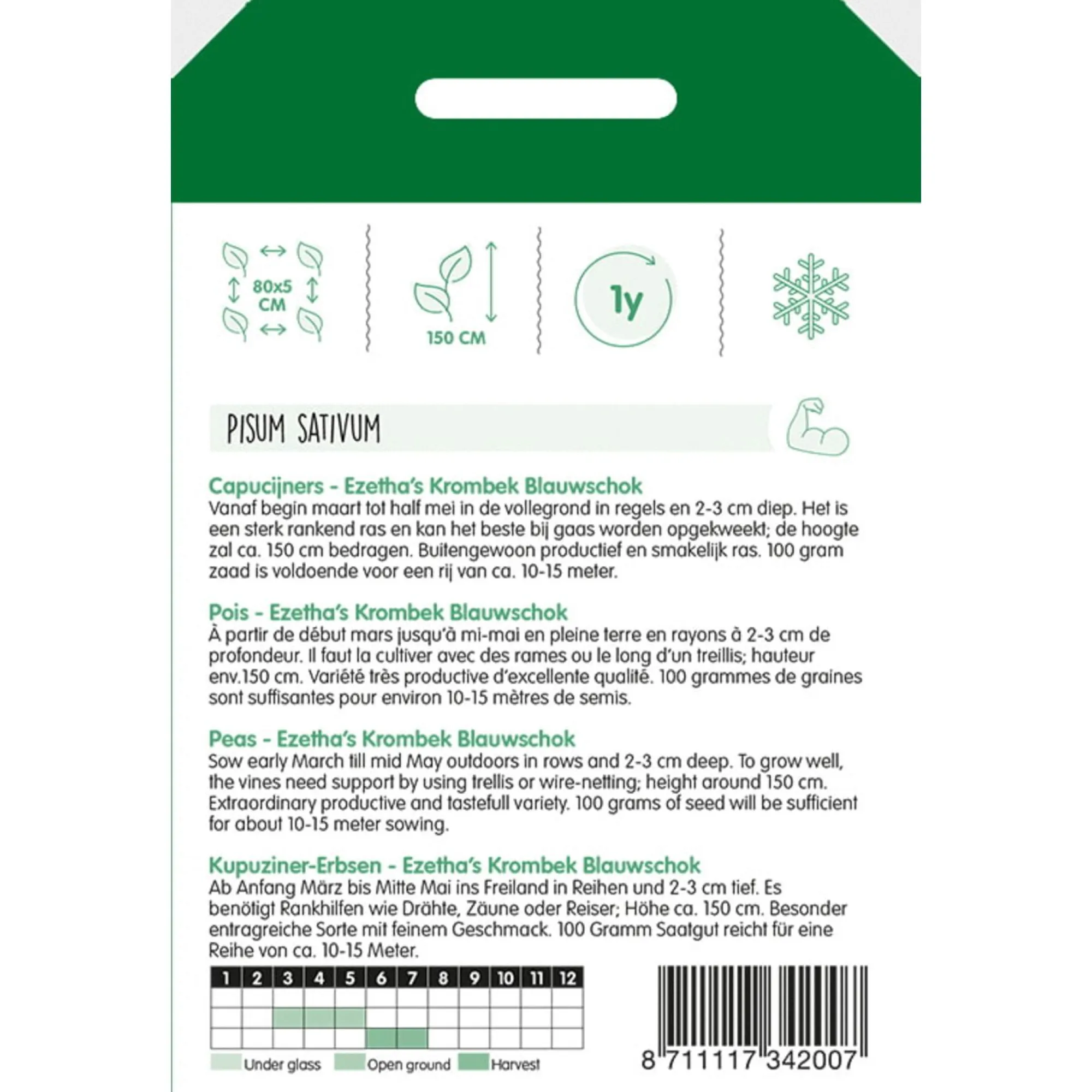 Horti Tops Moestuin>Capucijners Ezetha Krombek blauwschok 100g