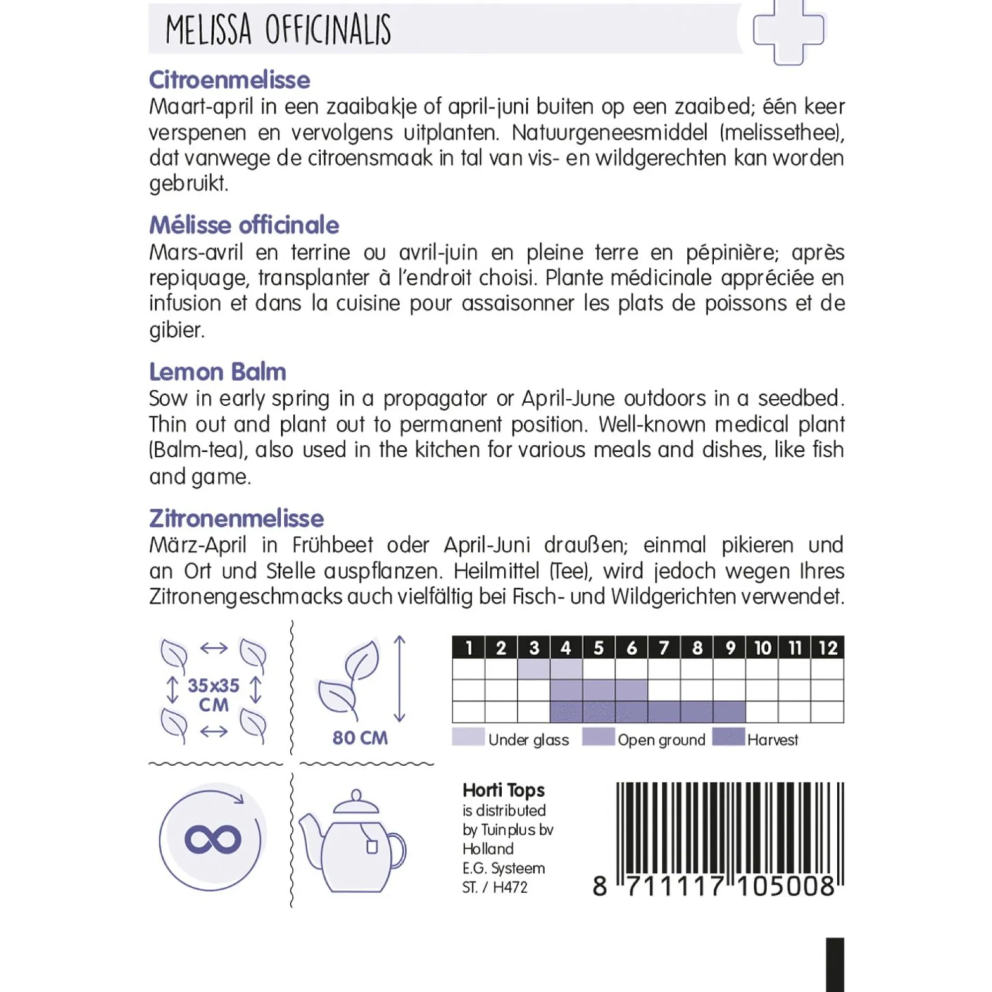 Horti Tops Moestuin>Citroenmelisse zaad