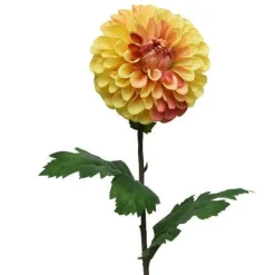 Everlands Kunstplanten En Kunstbloemen>Dahlia op steel geel 75 cm