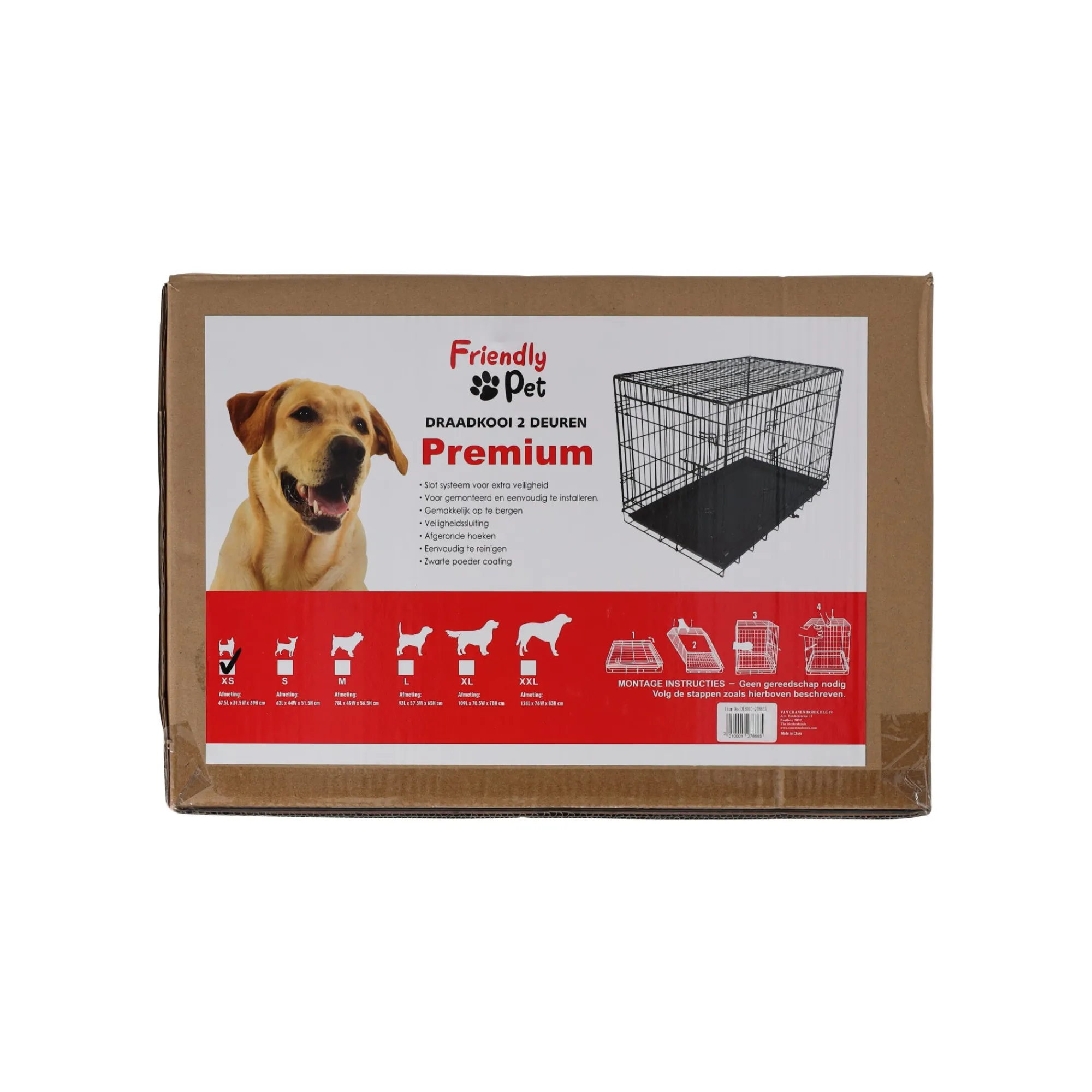 Friendly Pet Reizen Hond>Draadkooi LX-2D XS zwart