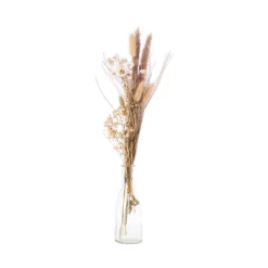 Kunstplanten En Kunstbloemen>Droogbloem boeket met vaas naturel