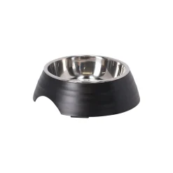 Friendly Pet Drink- En Voerbak Hond>Eetpot hond ribbel zwart 160ml