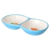 Friendly Pet Voer- En Drinkbakken Knaagdier>Eetpot knaagdier Ozzy keramisch dubbel blauw 16x8x3cm