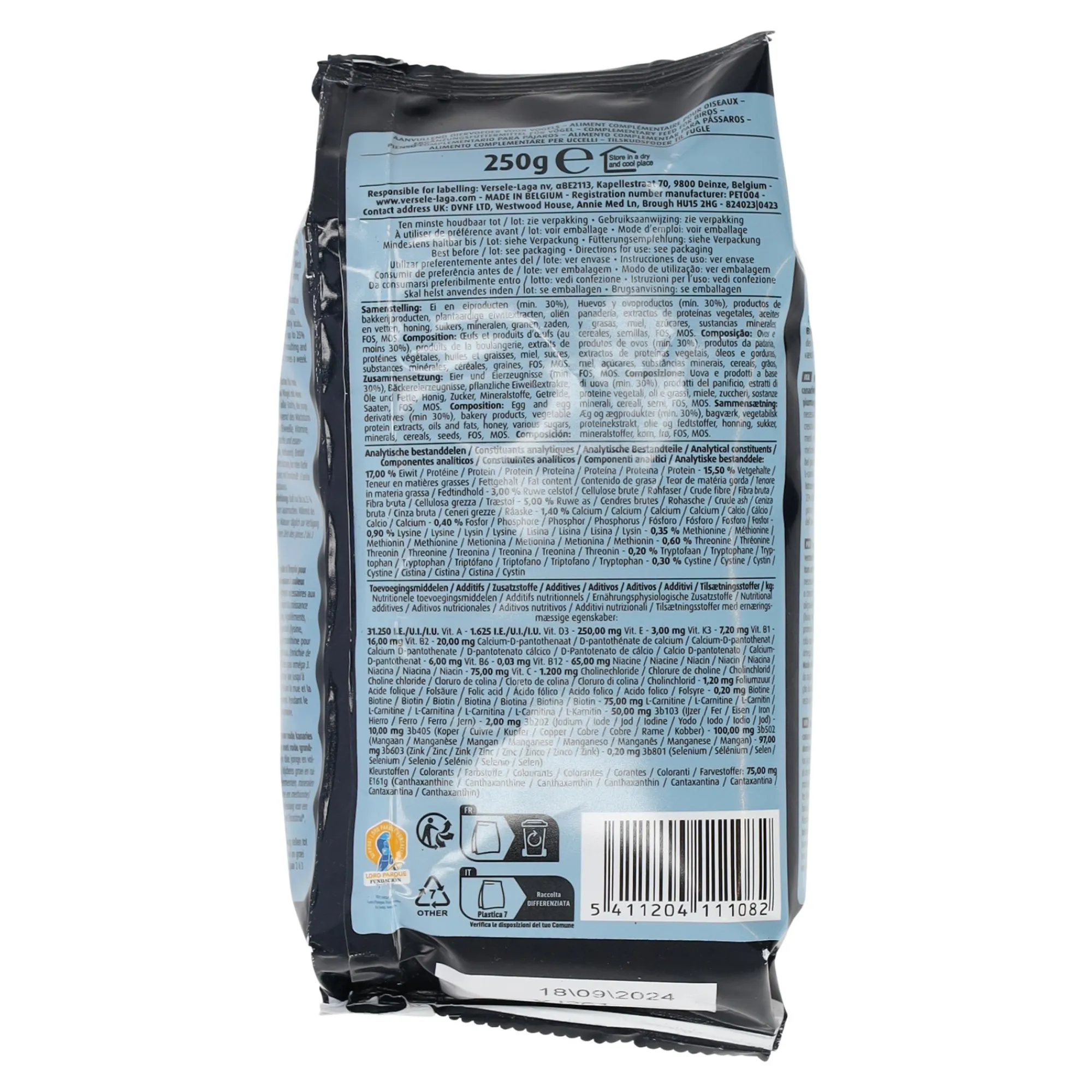 Versele Laga Vogelvoer>Eivoer nat rood gold 250 gr