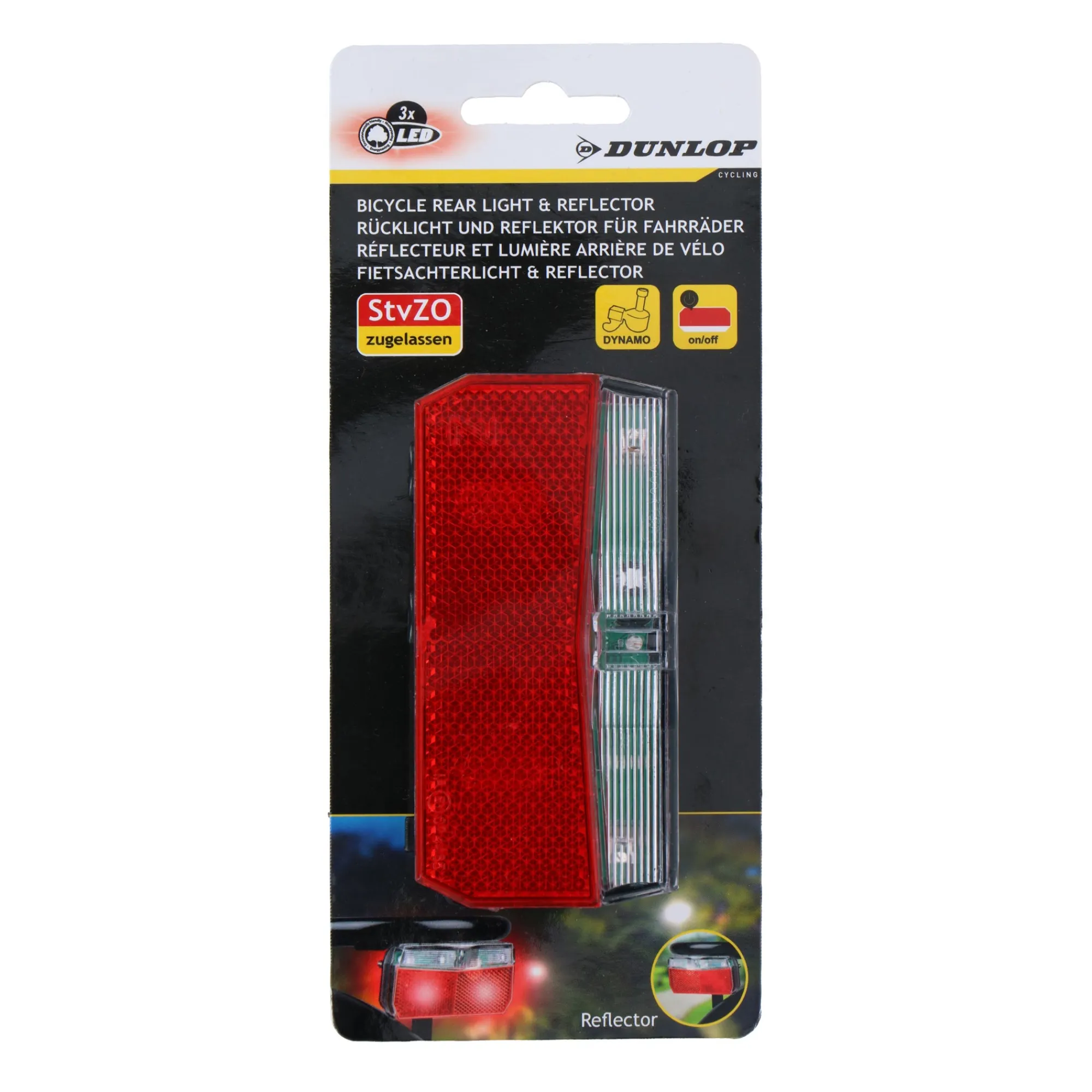 Dunlop Fietsspullen>Fiets achterlicht+reflector