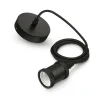 Philips Woondecoratie>Fitting antiek E27 zwart 2M plafond