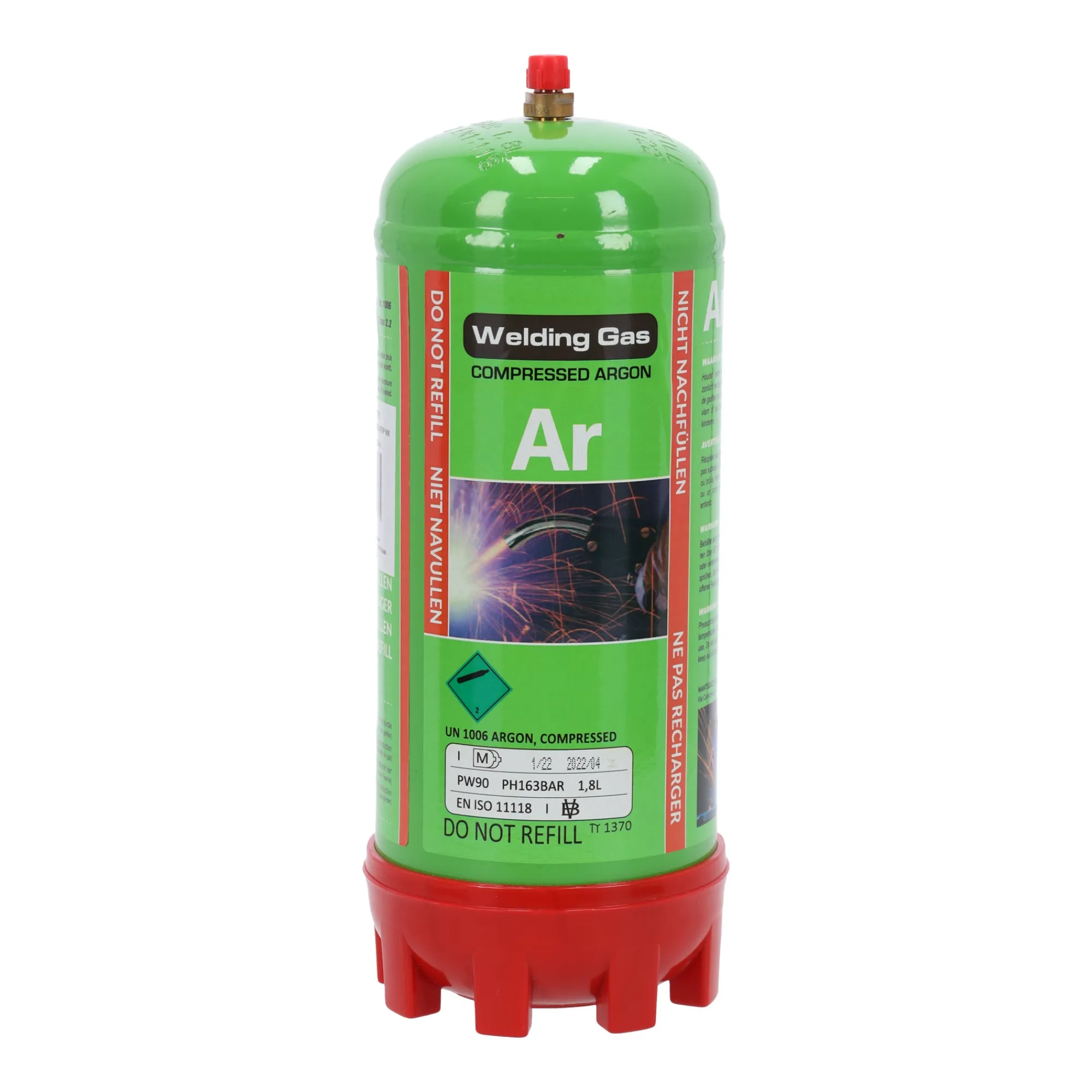 Maxxiline Werkplaatsgereedschap>Gasfles Argon 1,8L wegwerp MX