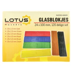 Lotus Handgereedschap>Glasblokjes set 120-delig assorti
