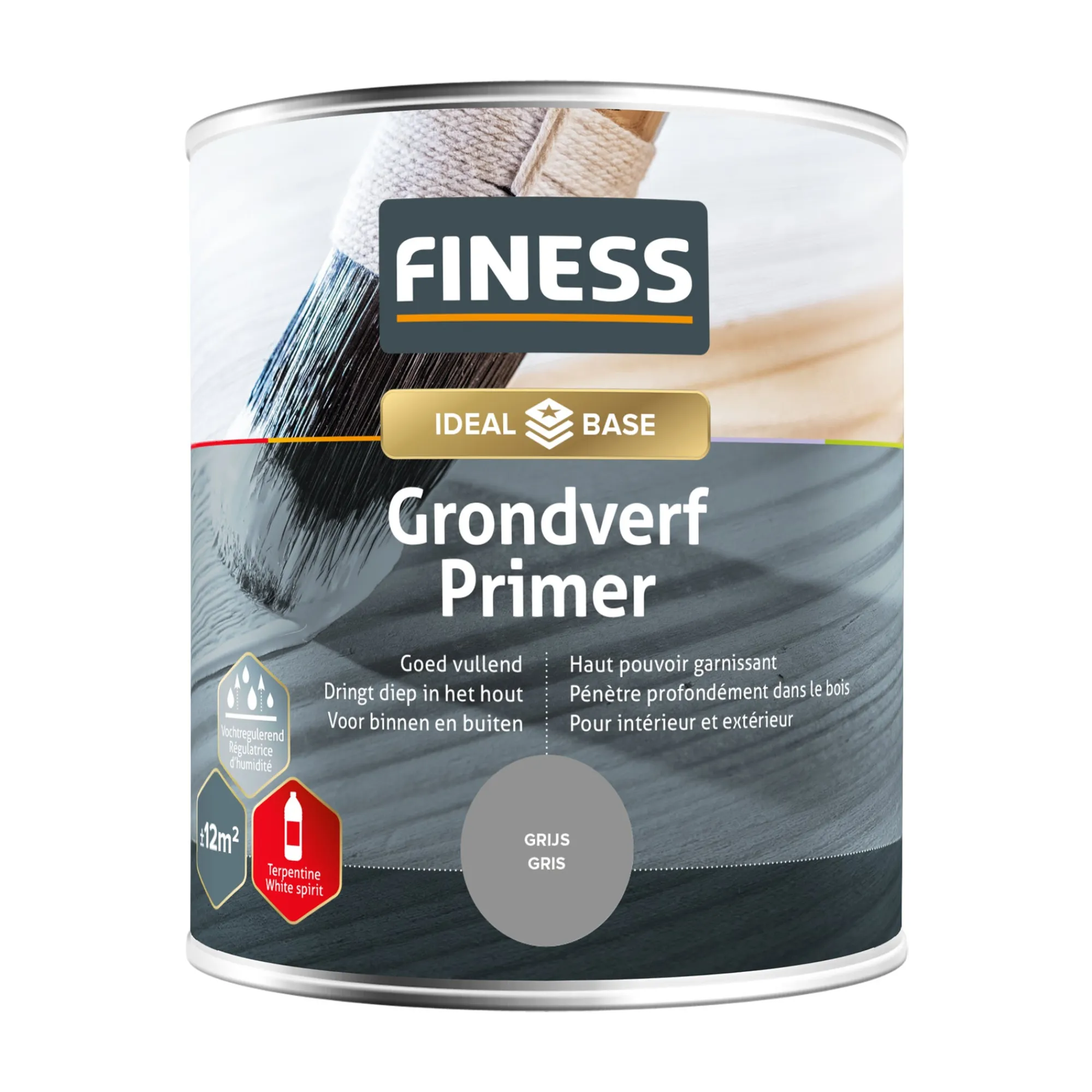 Finess Muurverf>Grondverf grijs 750ml