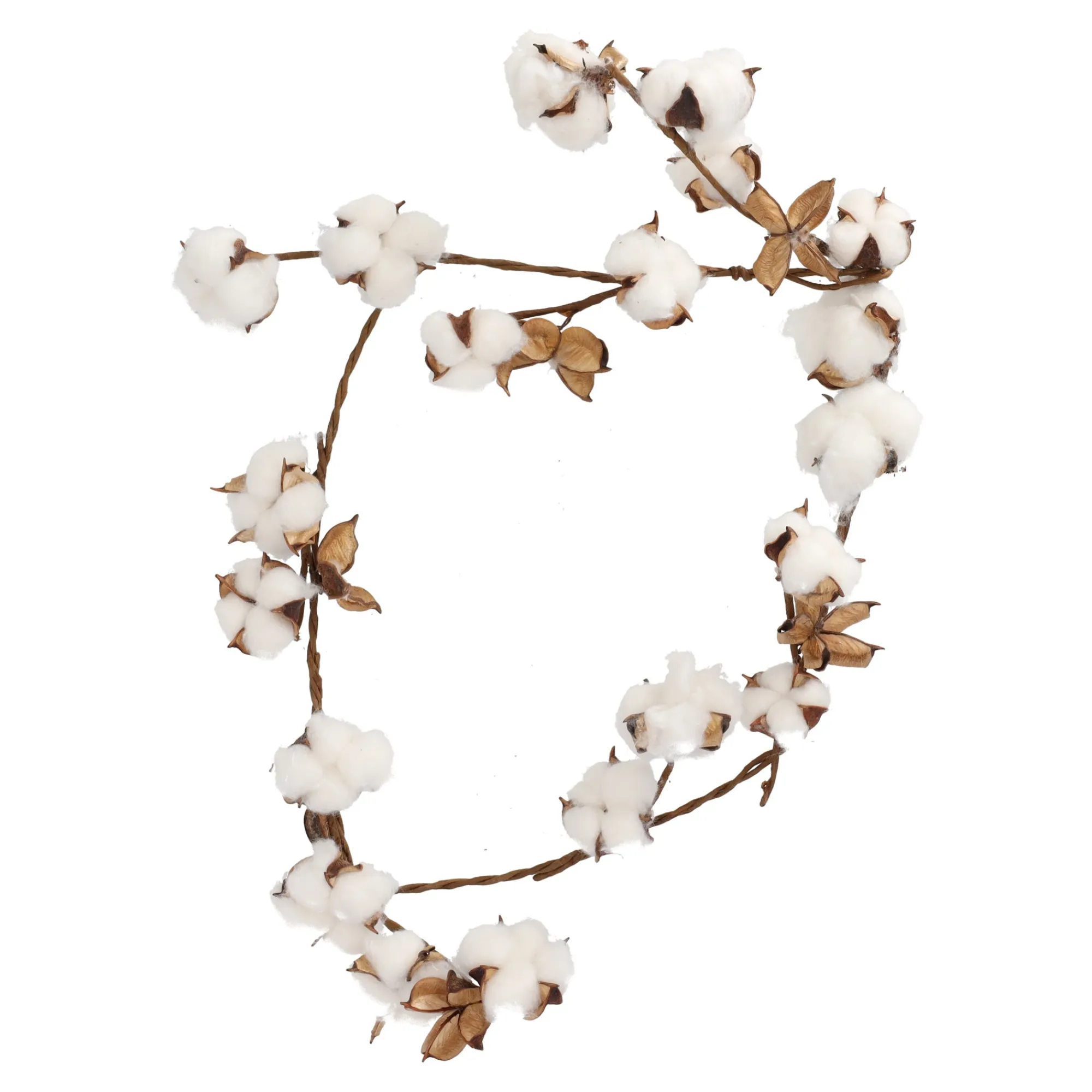 Natural Collections Kunstplanten En Kunstbloemen>Guirlande katoen wit 123 cm
