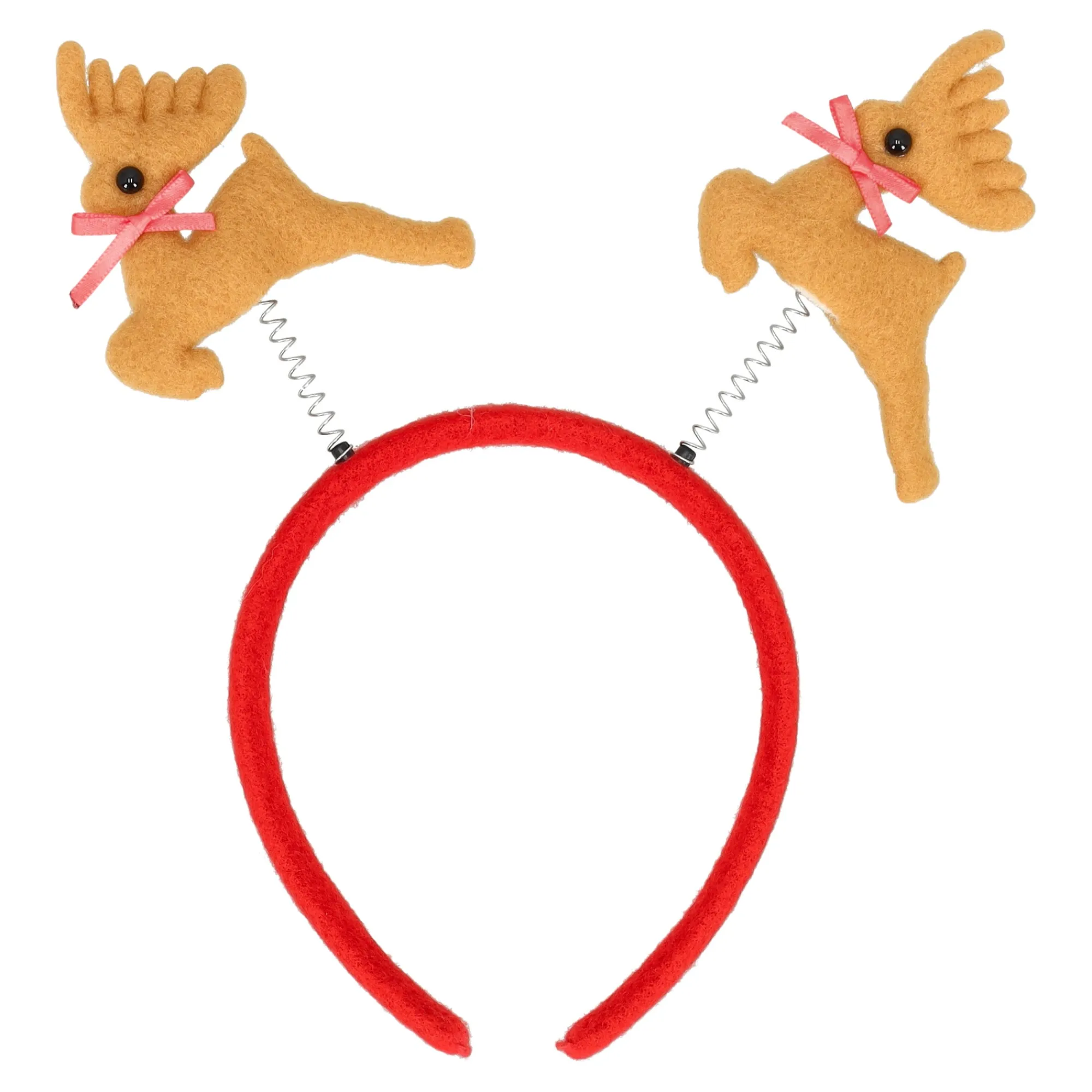 Kerstkleding>Haarband kerst gewei rood