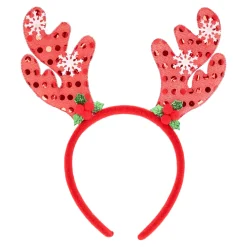 Kerstkleding>Haarband kerst rendieren rood