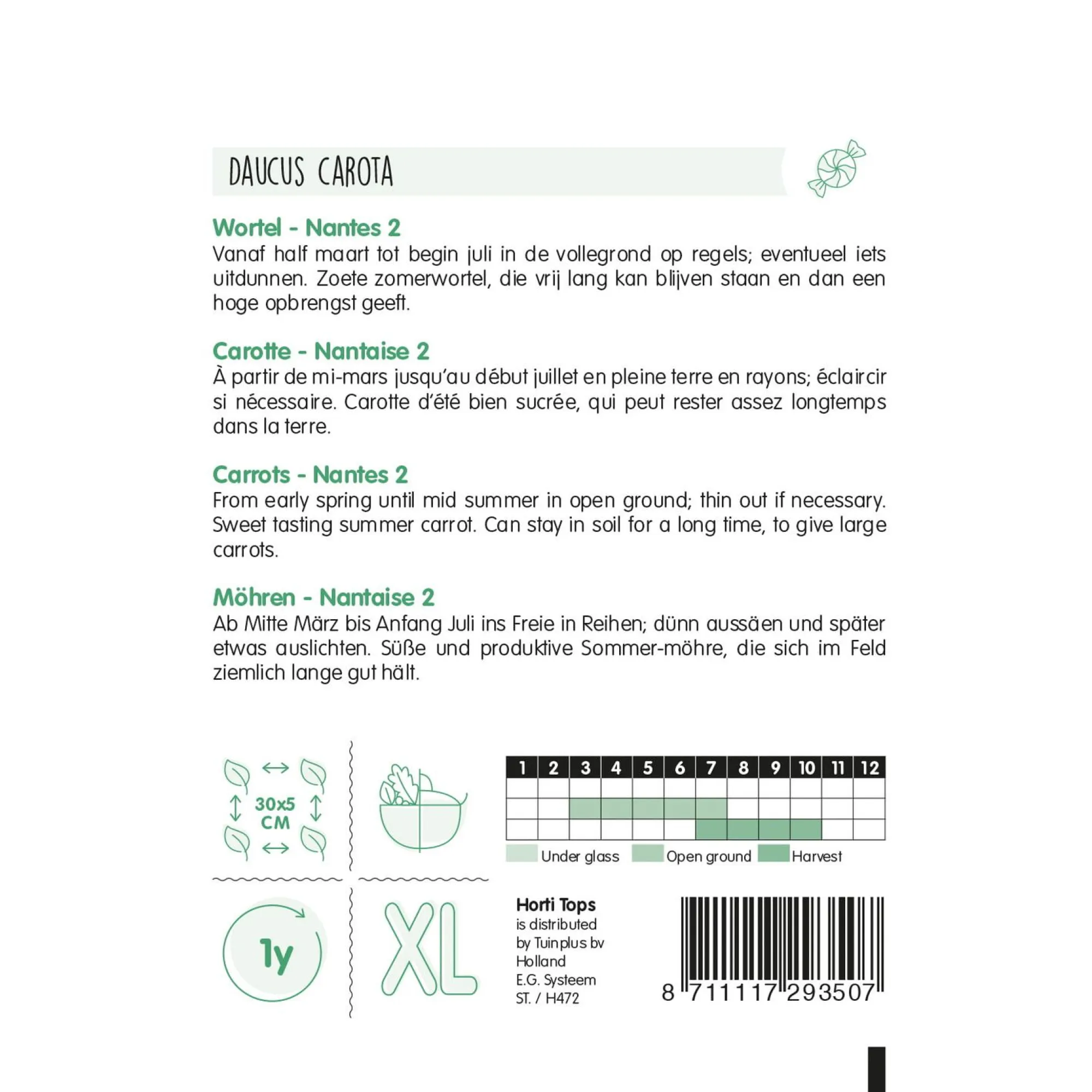 Horti Tops Moestuin>Halflange Wortelen Nantes