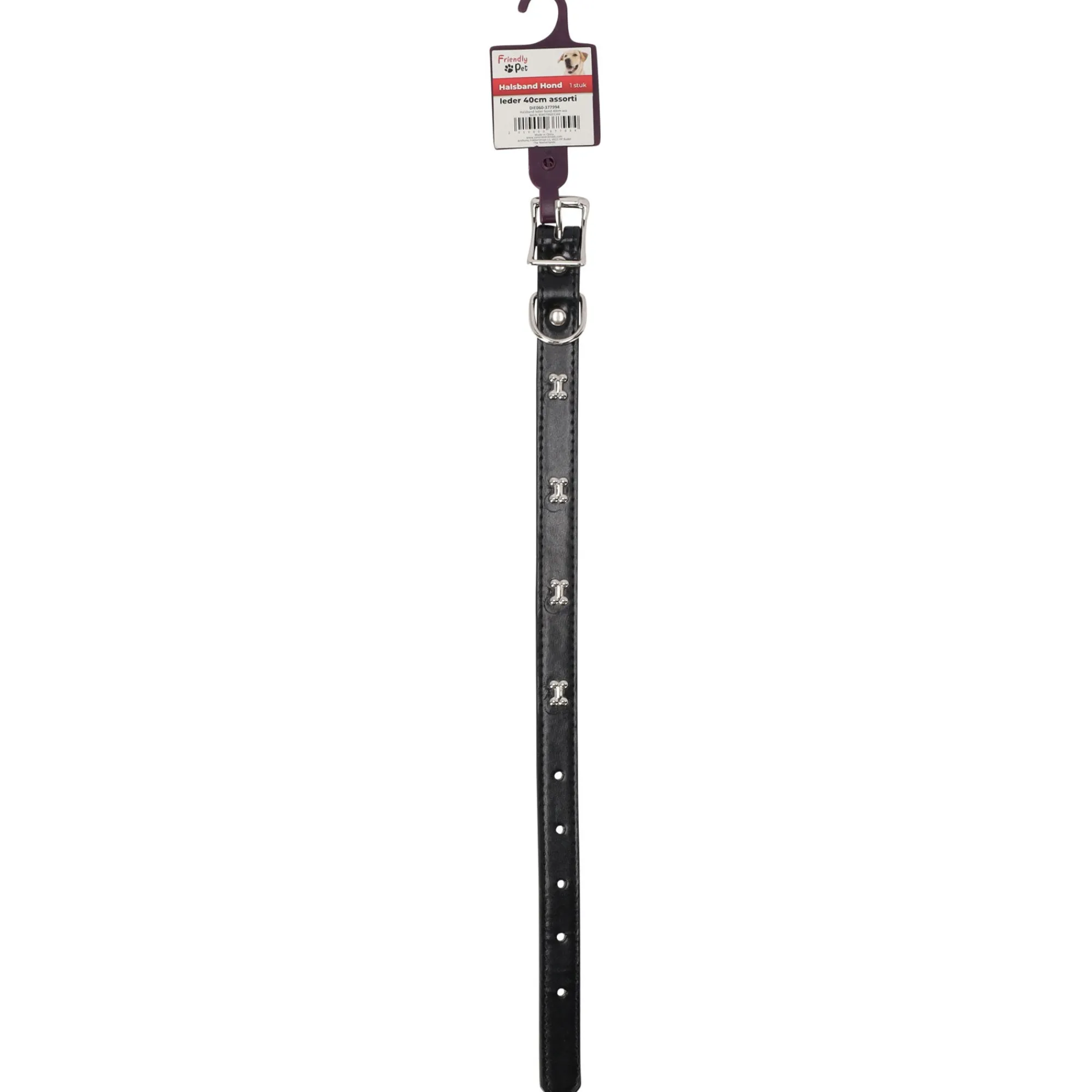 Friendly Pet Hondenriem>Halsband leder hond 40cm assorti