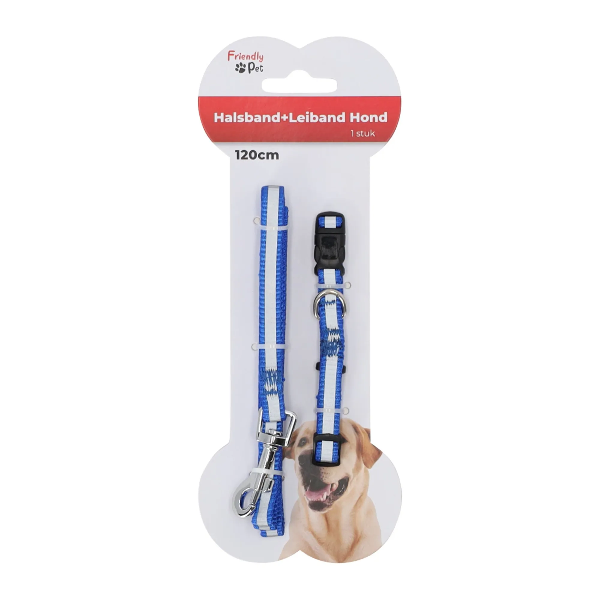 Friendly Pet Hondenriem>Halsband+leiband hond 1x120cm