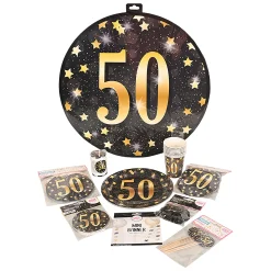 VC Party Verjaardagsslingers>Hangbord 50 cm 50 jaar party gold