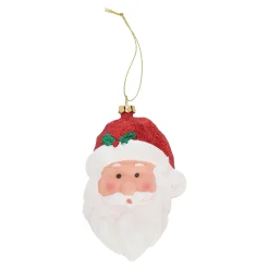 Kerstdecoratie|Kerstballen>Hanger kerstman gezicht 9 x 12 cm