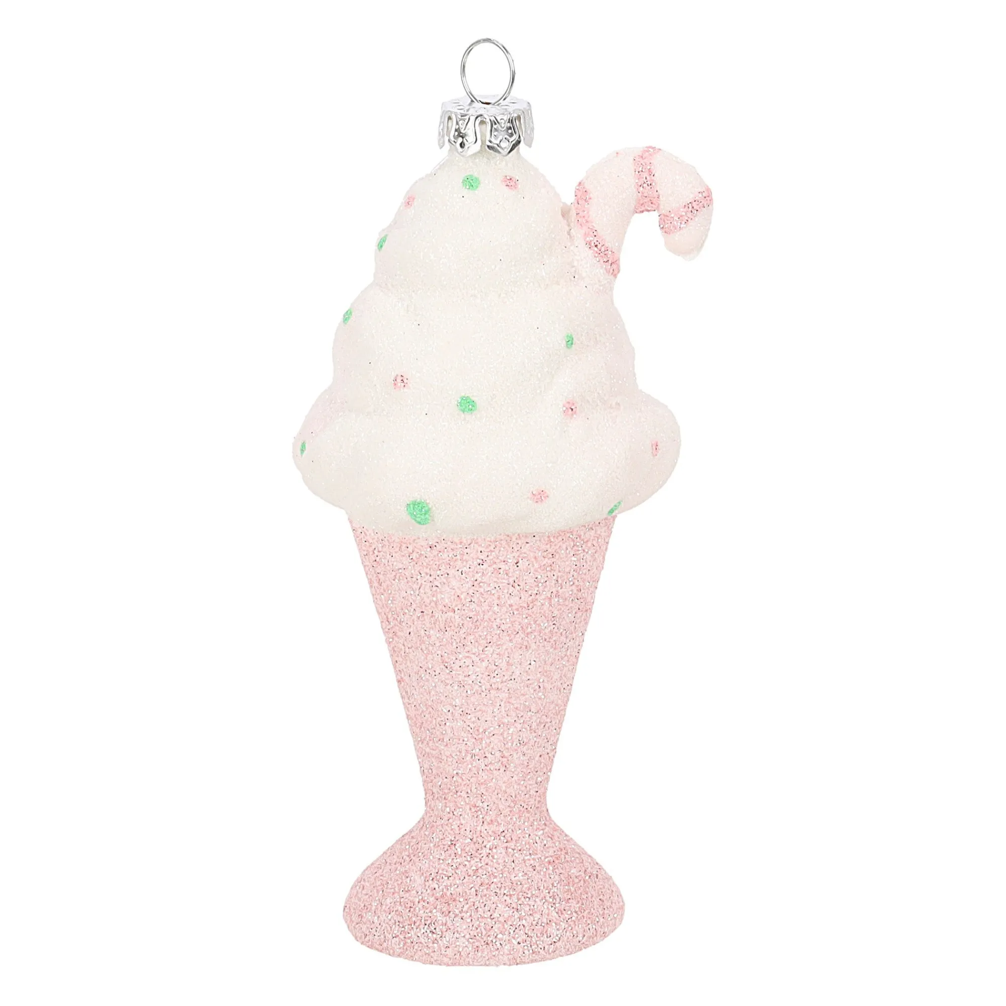 Kerstdecoratie|Kerstballen>Hanger milkshake roze 7 x 12 cm