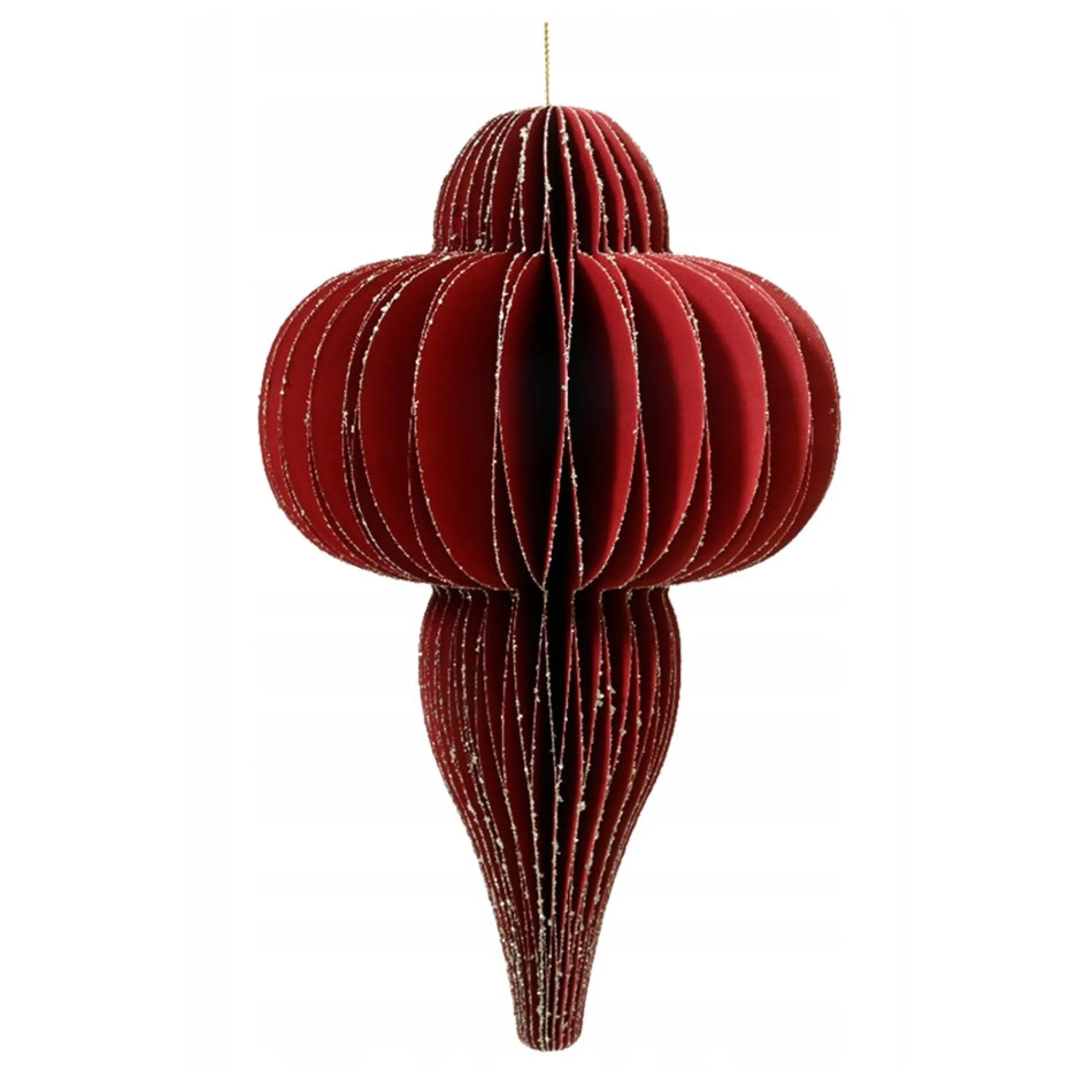 Decoris Kerstdecoratie|Kerstballen>Hanger papier pegel rood 15 cm