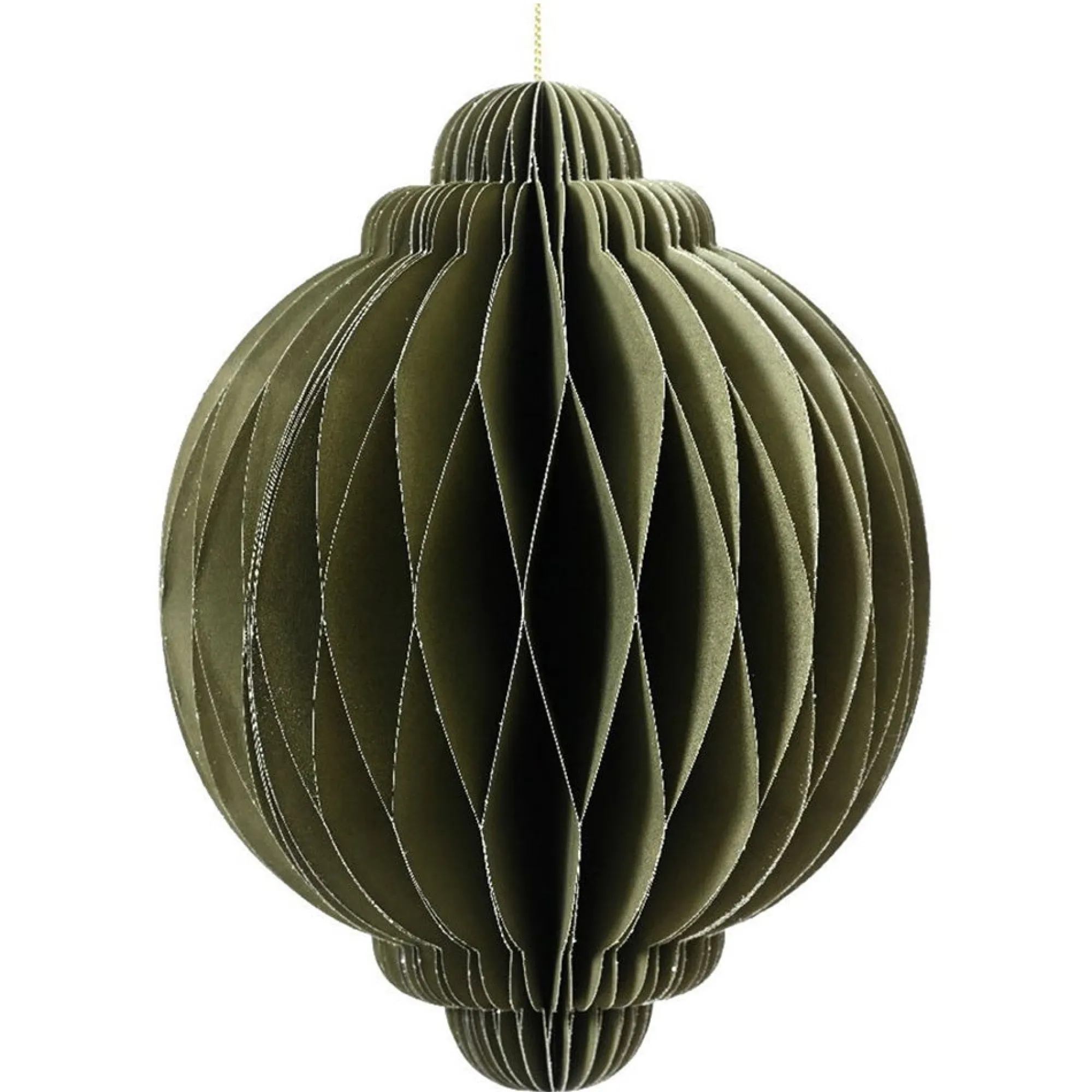 Decoris Kerstdecoratie|Kerstballen>Hanger papier pegel ui groen 15 cm