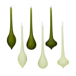 Decoris Kerstballen|Kerstdecoratie>Hanger pegel glas mat groen 31 cm