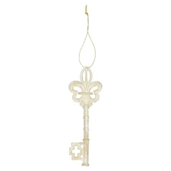 Kerstballen|Kerstdecoratie>Hanger sleutel champagne 5 x 14 cm