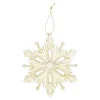 Kerstballen|Kerstdecoratie>Hanger sneeuwvlok goud 12 x 12 cm
