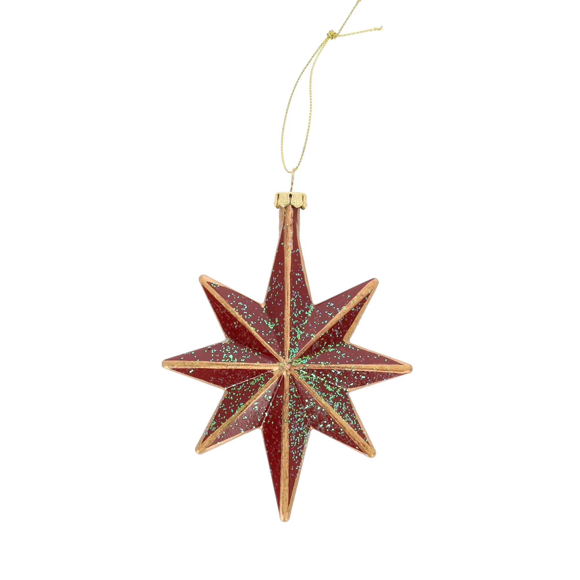 Kerstdecoratie|Kerstballen>Hanger ster rood 10 x 14 cm